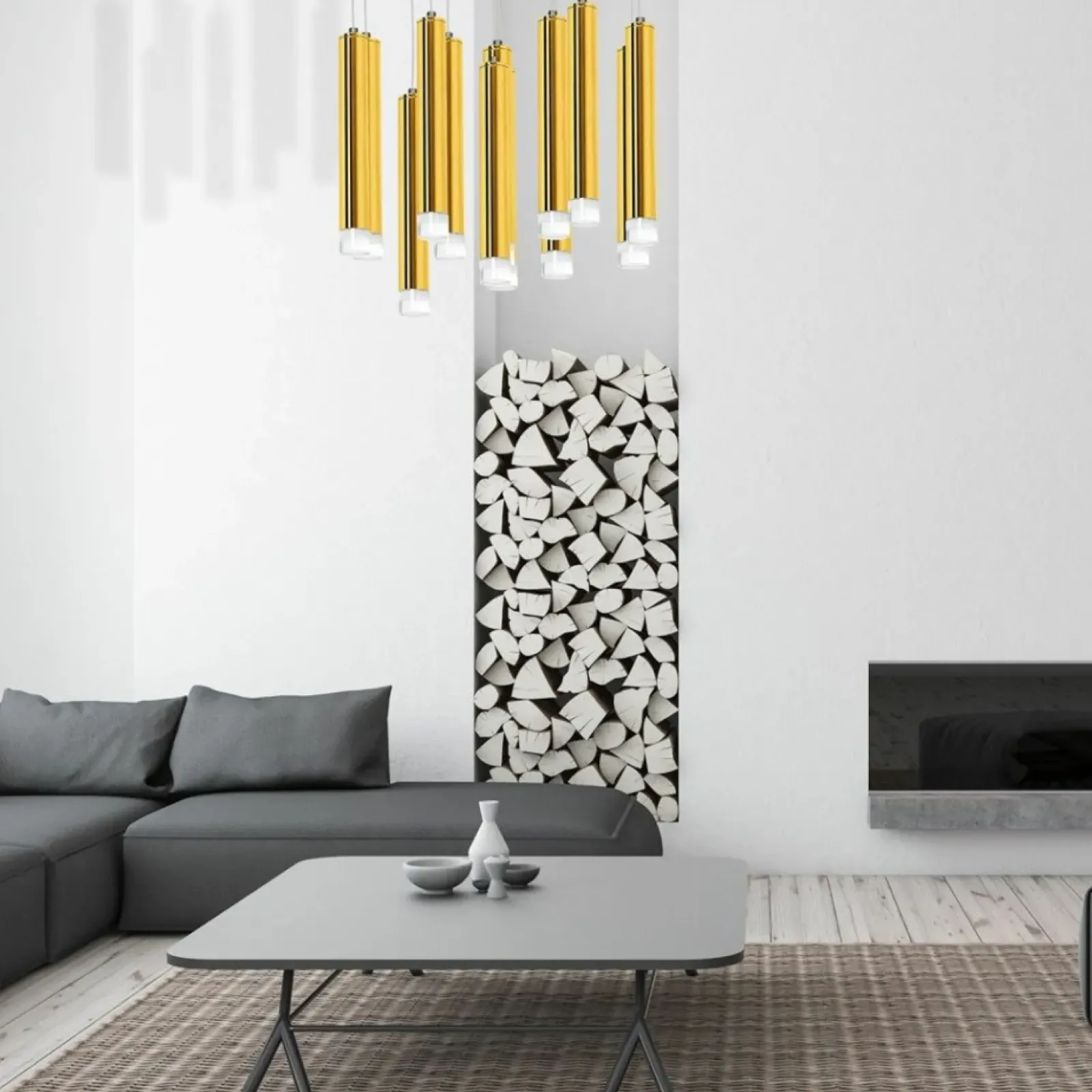 Sklep Kaja Okazała lampa wisząca ze złotymi tubami ML5716 z serii GOLDIE | Kaja Oświetlenie Cheap