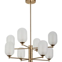 Sklep Kaja Okazała lampa z mlecznymi kloszami PND-4215-8A-HBR-SAT z serii PERANO Hot