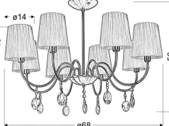 Sklep Kaja Okazała, patynowa lampa wiszącado salonu 38-38159 SORENTO | Kaja Store