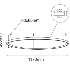 Sklep Kaja Okazały plafon złote koło ⌀117cm 3000K ANT 1354 z serii AGA* Lampy Led|Plafony Nowoczesne
