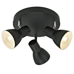 Sklep Kaja Okrągła, czarna lampa sufitowa do garderoby SPL-3422-3-BL RIADO Sale