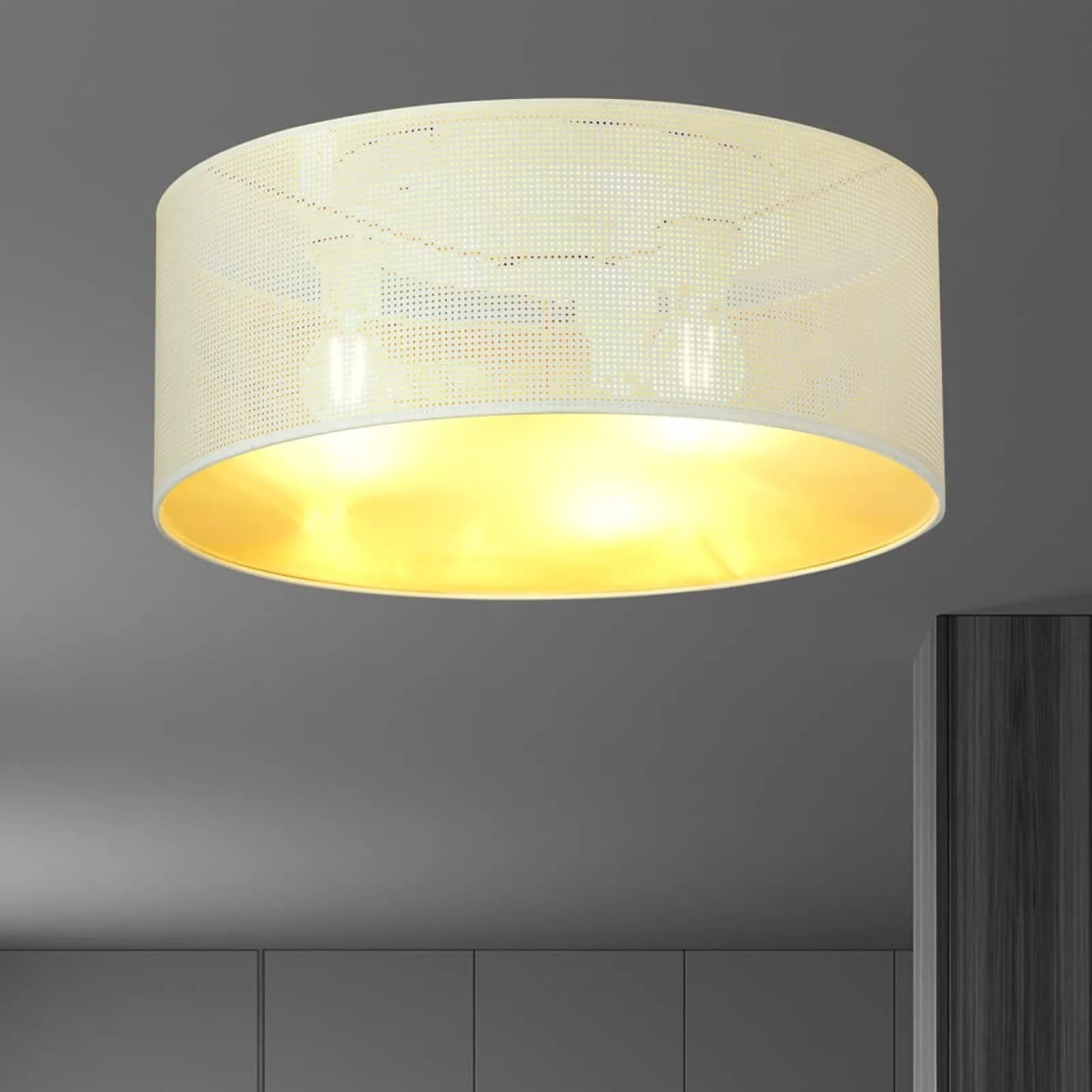 Sklep Kaja Okrągła, klasyczna lampa sufitowa do salonu 1147/3 ASTON | Kaja* Plafony Klasyczne