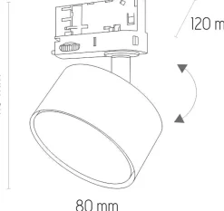 Sklep Kaja Okrągła lampa do szynoprzewodu 3-obwodowego TK 6062 TRACER | Kaja* Szynoprzewody Natynkowe