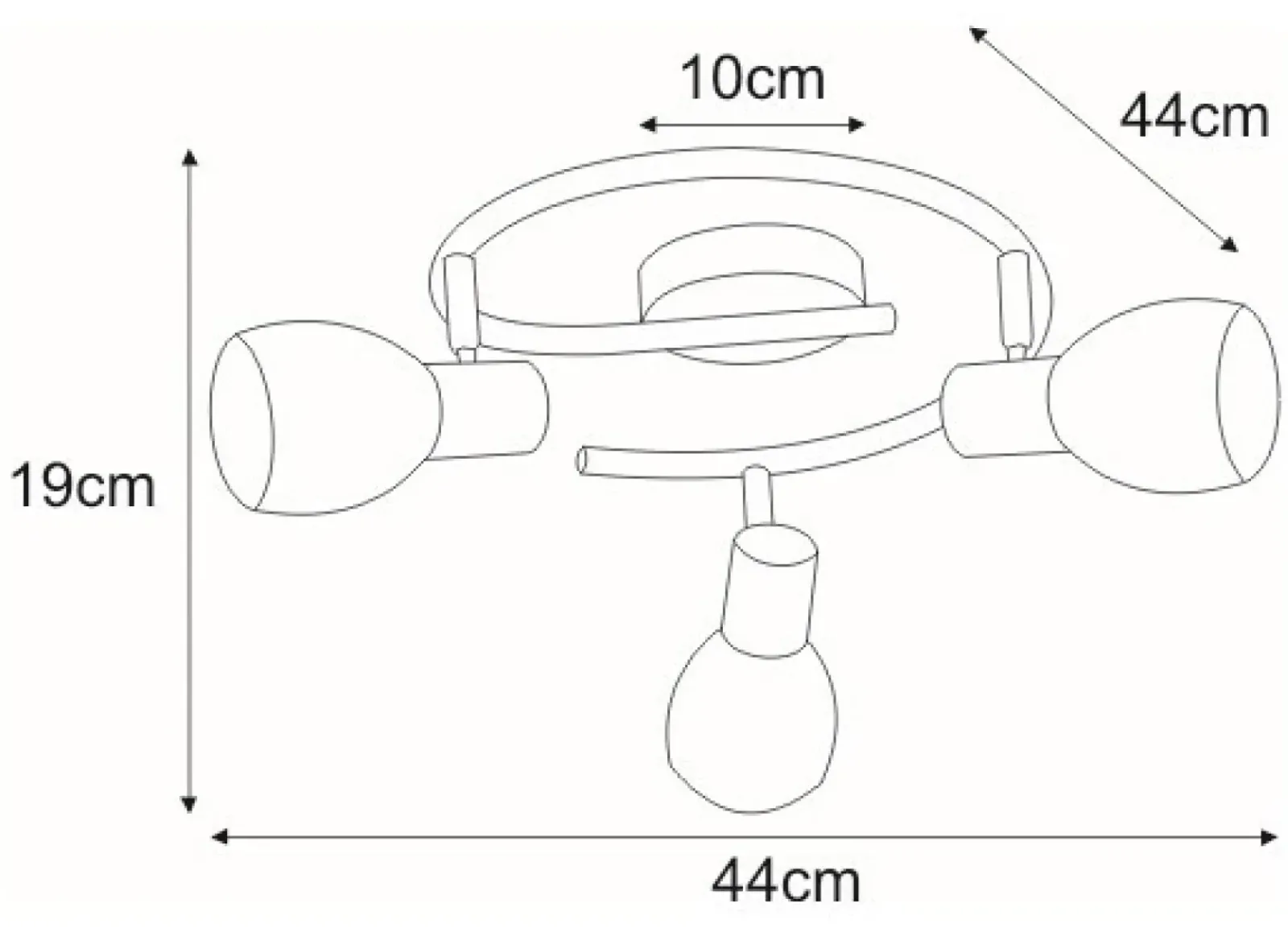 Sklep Kaja Okrągła lampa sufitowa do sypialni K-8001/3G EMBO | Kaja Oświetlenie chrom Shop