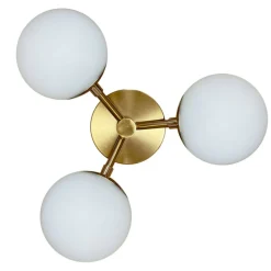 Sklep Kaja Okrągła lampa sufitowa z 3 białymi kloszami LP-002/3C DORADO | Kaja Cheap