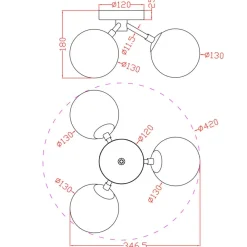 Sklep Kaja Okrągła lampa sufitowa z 3 białymi kloszami LP-002/3C DORADO | Kaja Cheap