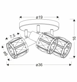 Sklep Kaja Okrągła lampa sufitowa z regulowanymi spotami 98-30214 DUBAI | Kaja Clearance