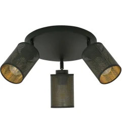 Sklep Kaja Okrągła lampa z czarno-złotymi abażurami 1152/3PREM BRONX | Kaja czarny Flash Sale