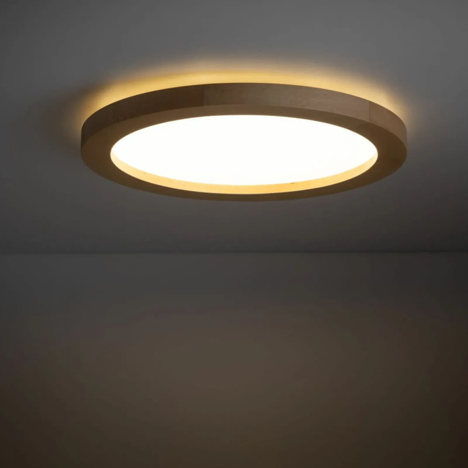 Sklep Kaja Okrągła, ledowa lampa sufitowa z drewna TK 18004 AQUA WOOD BUK | Kaja* Lampy Do Łazienki|Plafony Klasyczne