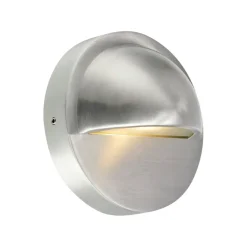 Sklep Kaja Okrągła, srebrna, zewnętrzna lampa ścienna 107715 z serii GARDEN 24* Kinkiety Ogrodowe