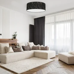 Sklep Kaja Okrągły plafon, lampa sufitowa, czarno-złota MLP7296 z serii SENSO | Kaja Oświet* Plafony Nowoczesne