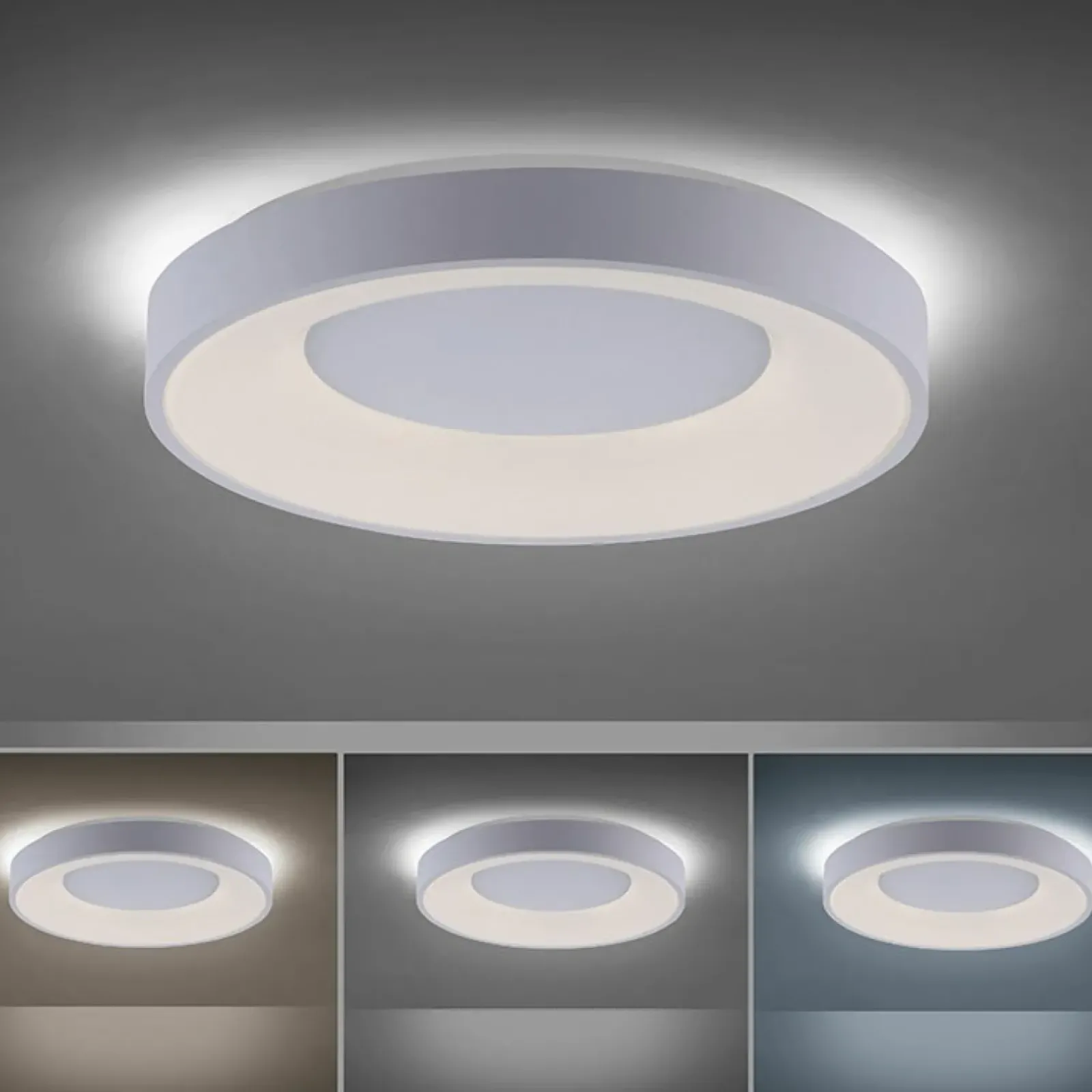 Sklep Kaja Okrągły plafon LED sterowany pilotem 14326-16 z serii ANIKA | Kaja biały Outlet