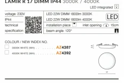 Sklep Kaja Oprawa podtynkowa oczko łazienkowe LED AZ4387 LAMIR | Kaja Oświetlenie* Oprawy Podtynkowe|Plafony Klasyczne