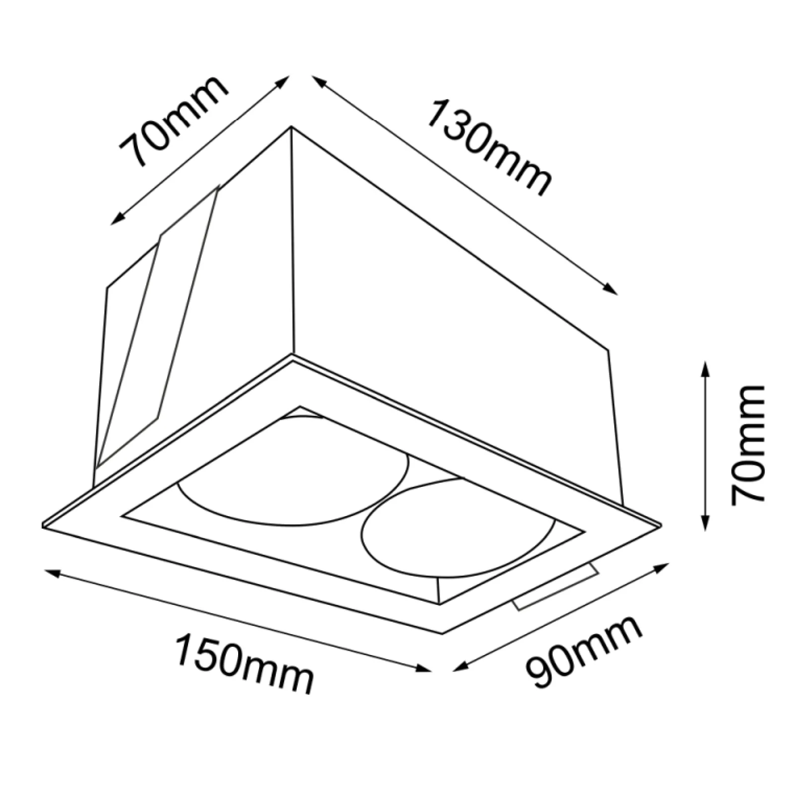 Sklep Kaja Oprawa wpustowa na 2 żarówki GU10 15x9cm ANT 3035 CAGE | Kaja* Oprawy Podtynkowe