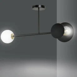 Sklep Kaja Oryginalna czarna lampa sufitowa na dwie żarówki 612/2 | Kaja Store
