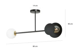 Sklep Kaja Oryginalna czarna lampa sufitowa na dwie żarówki 612/2 | Kaja Store