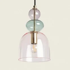 Sklep Kaja Ozdobna, kolorowa, szklana lampa wisząca ABR-KOLO2-F KOLORENO | Kaja fioletowy Store