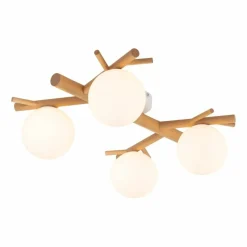 Sklep Kaja Ozdobna lampa sufitowa, drewniany plafon TK 5309 SHERON | Kaja biały Clearance