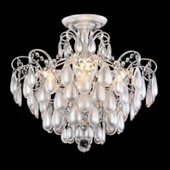Sklep Kaja Ozdobna lampa sufitowa, na żarówki E14 MOD056PL-04S z serii CHABROL srebrny Best
