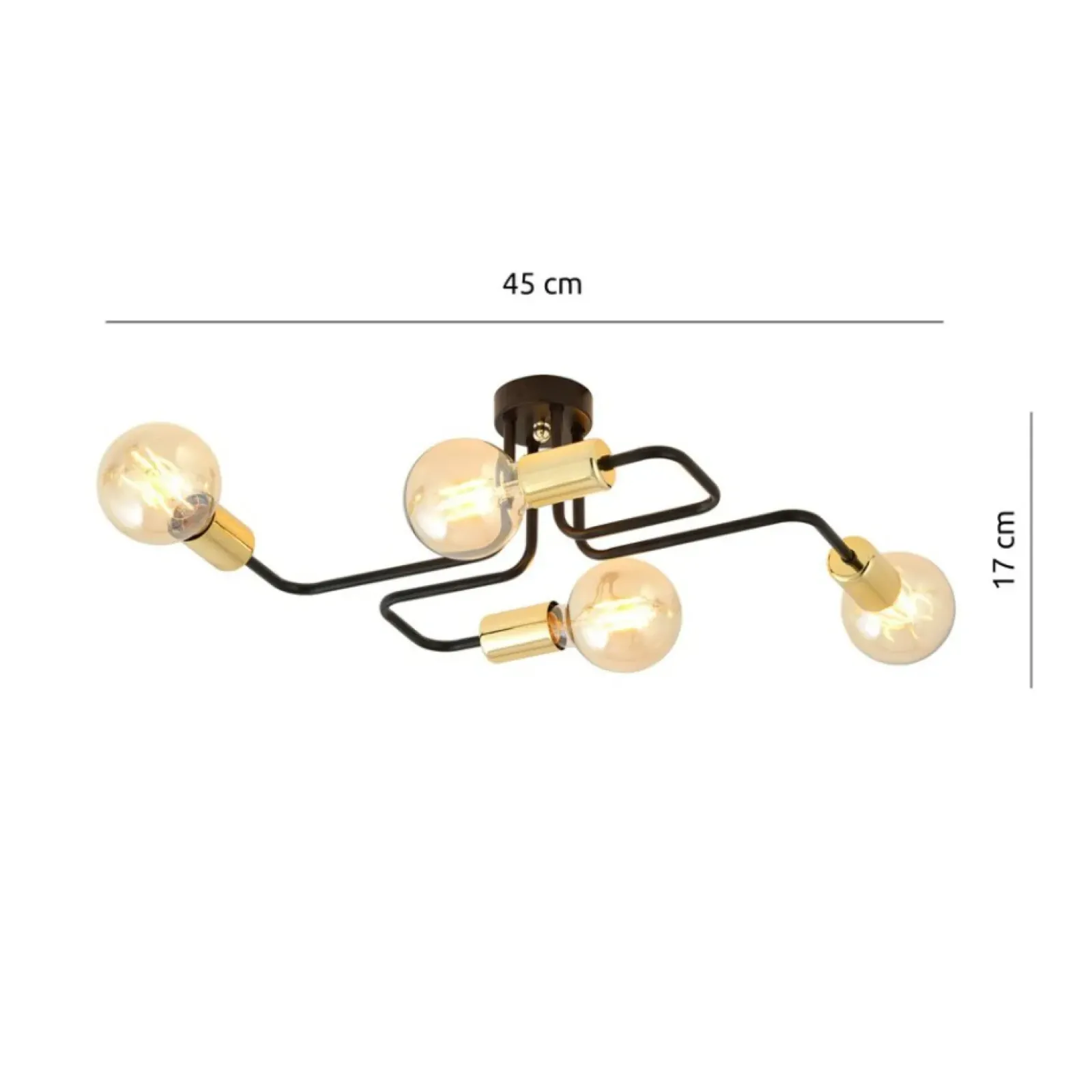 Sklep Kaja Ozdobna lampa sufitowa ze złotymi oprawkami 1175/4 z serii VEKEN Store