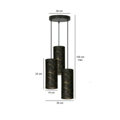 Sklep Kaja Ozdobna lampa wisząca do sypialni 1056/3PREM KARLI PREMIUM | Kaja czarny Discount