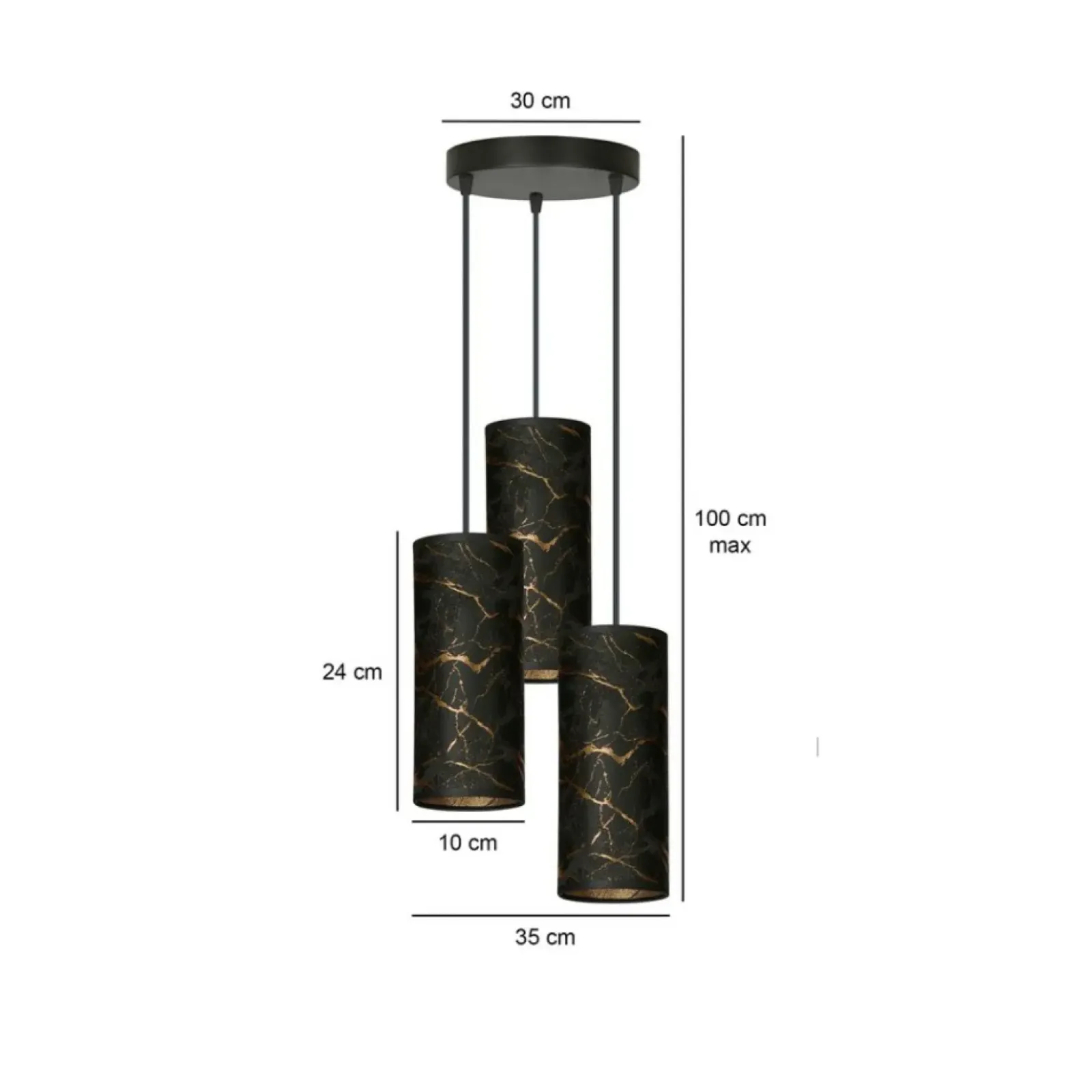 Sklep Kaja Ozdobna lampa wisząca do sypialni 1056/3PREM KARLI PREMIUM | Kaja czarny Discount