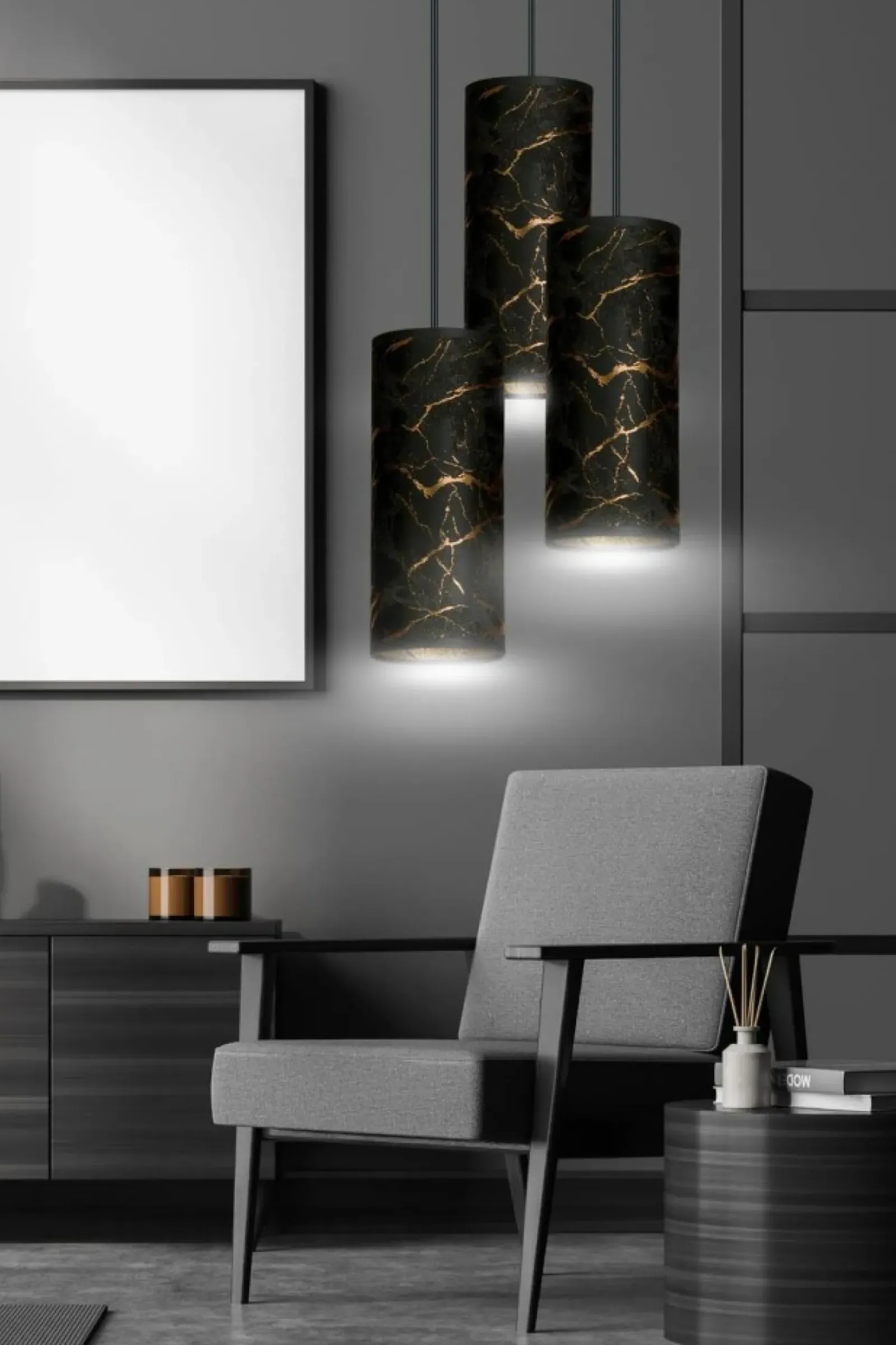 Sklep Kaja Ozdobna lampa wisząca do sypialni 1056/3PREM KARLI PREMIUM | Kaja czarny Discount