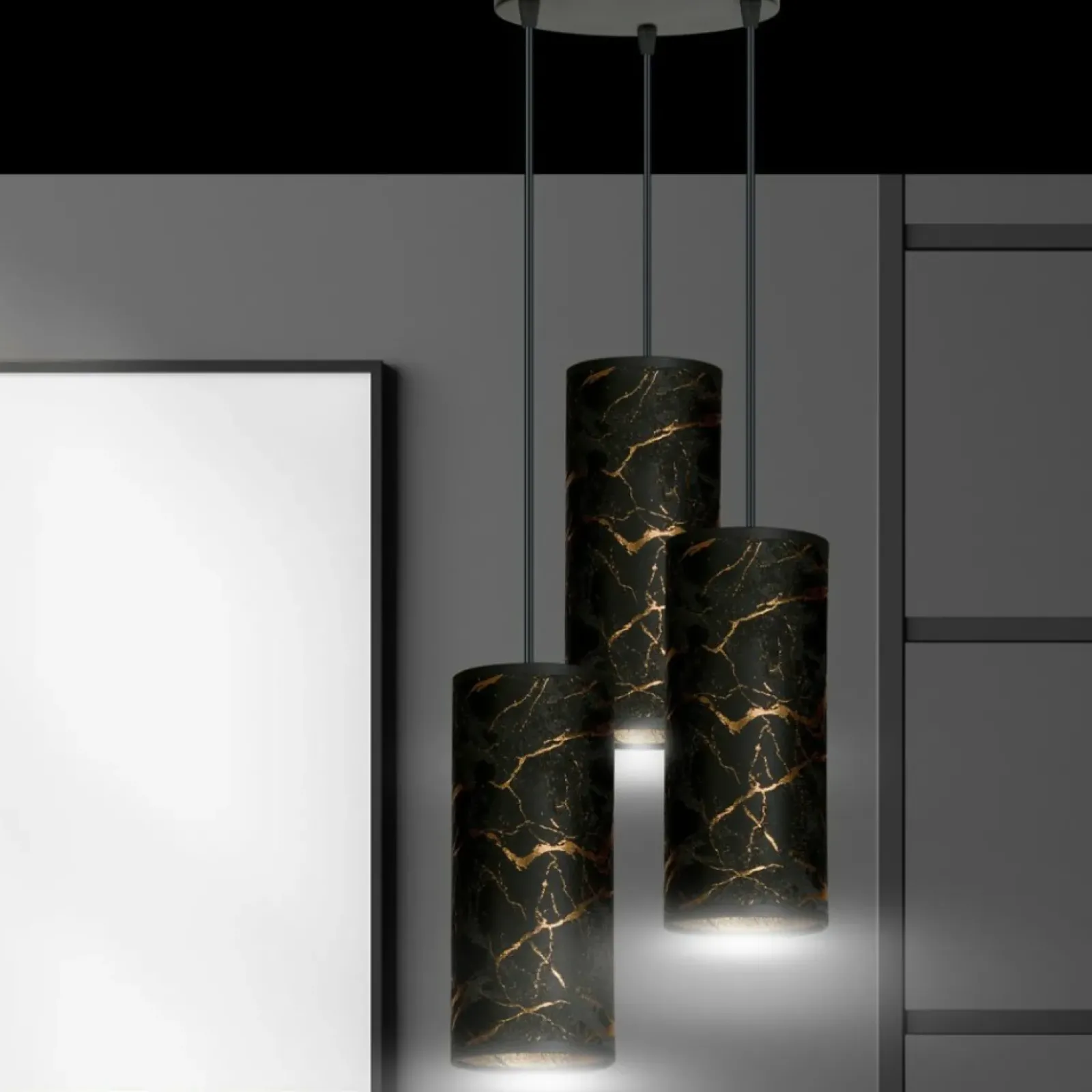Sklep Kaja Ozdobna lampa wisząca do sypialni 1056/3PREM KARLI PREMIUM | Kaja czarny Discount