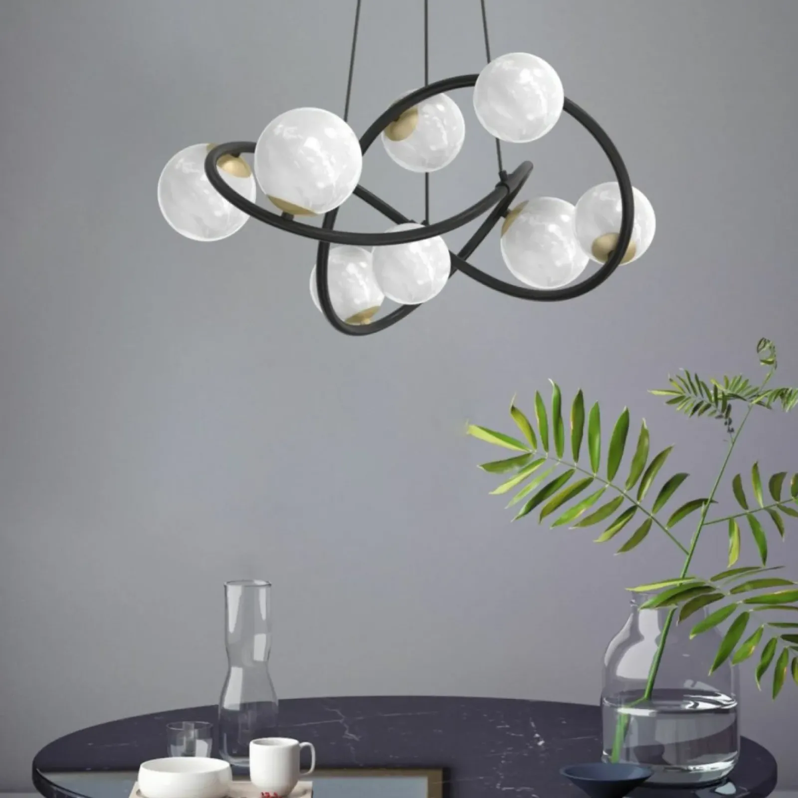 Sklep Kaja Ozdobna lampa wisząca w stylu molekuł MD4922-8-EBGN NISYRO | Kaja Sale