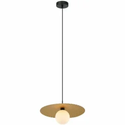 Sklep Kaja Ozdobna lampa wisząca z mlecznym kloszem PND-4602-1-XL-GD - MALOR Best