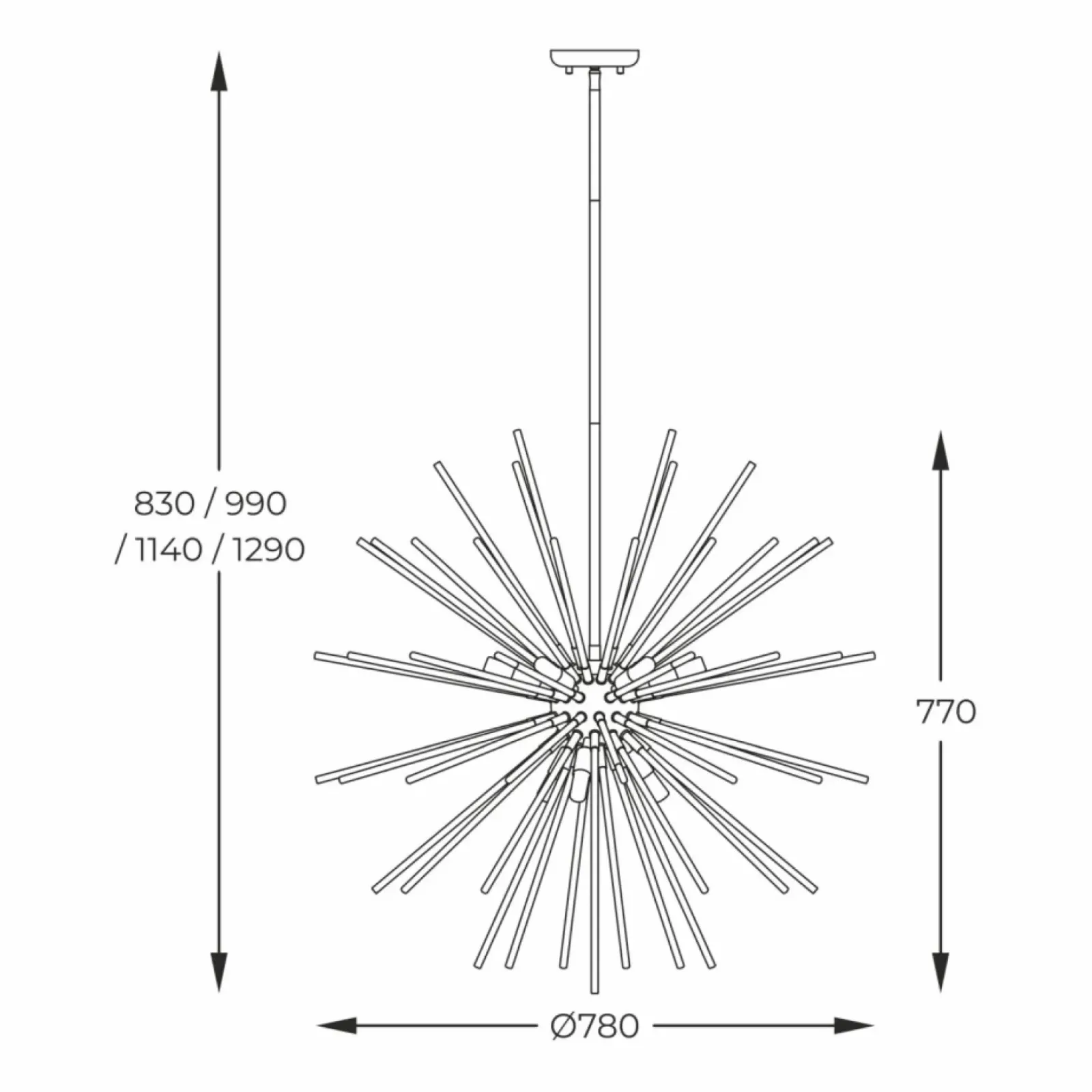 Sklep Kaja Ozdobna lampa wisząca z rurkami P0491-09C-F7BC URCHIN | Kaja Cheap