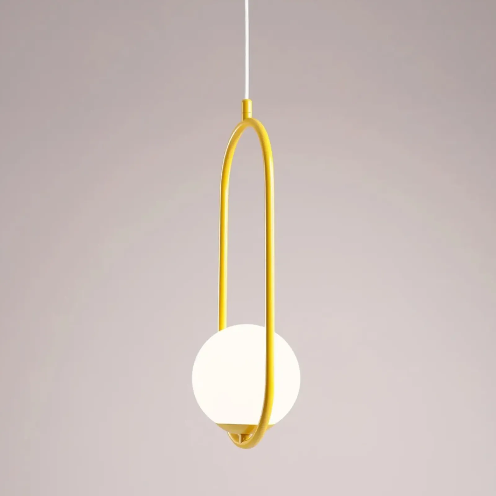 Sklep Kaja Ozdobna, żółta lampa wisząca z białą kulą 1086G14 z serii RIVA | Kaja Zadzwońporabattel.783200183(8-16)/mailsklep@kaja.com.pl Best Sale
