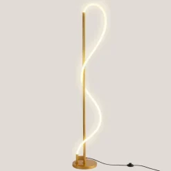 Sklep Kaja Ozdobna, złota lampa stojąca LED ABR-EOS-G-30W SPIRALI | Kaja* Lampy Led