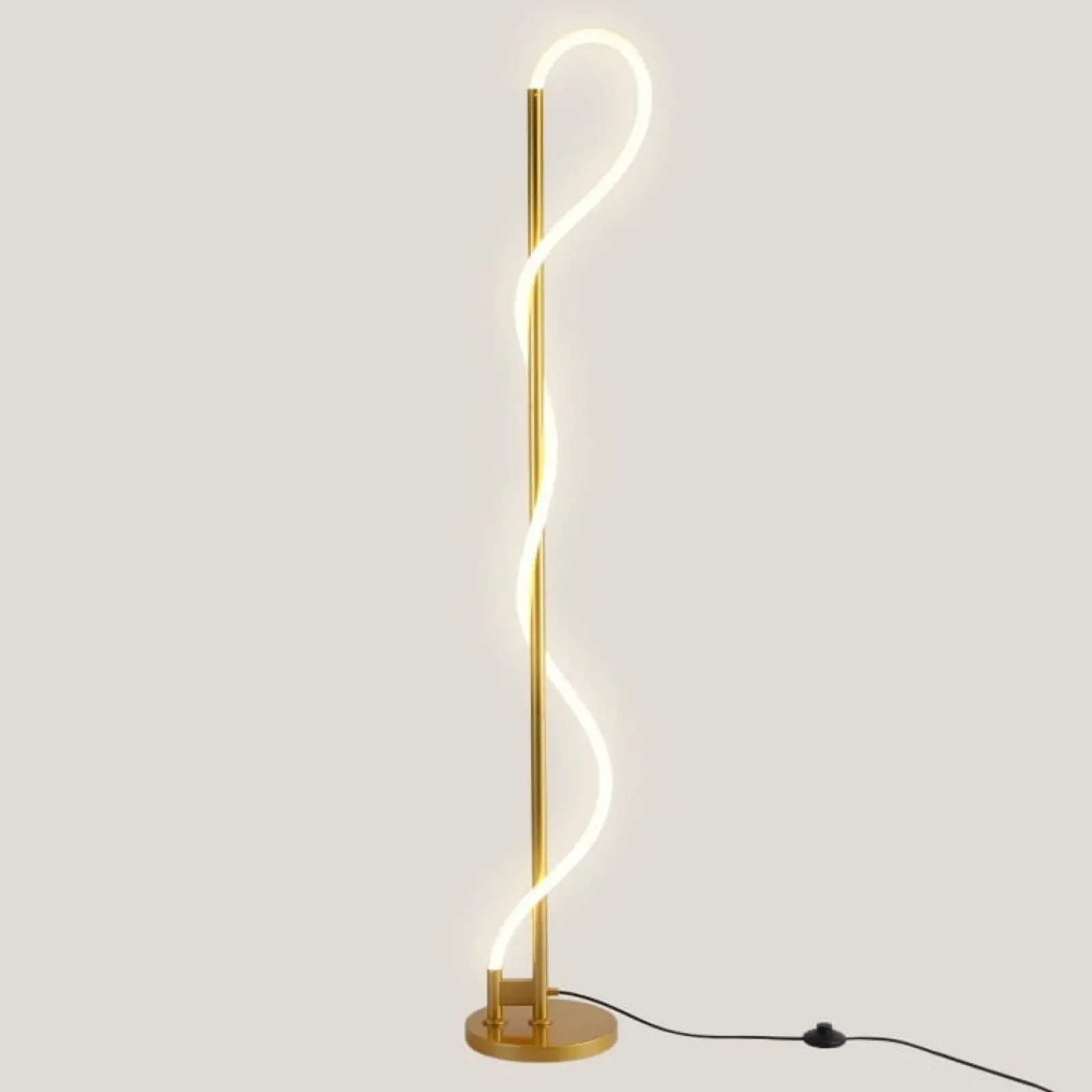 Sklep Kaja Ozdobna, złota lampa stojąca LED ABR-EOS-G-30W SPIRALI | Kaja* Lampy Led