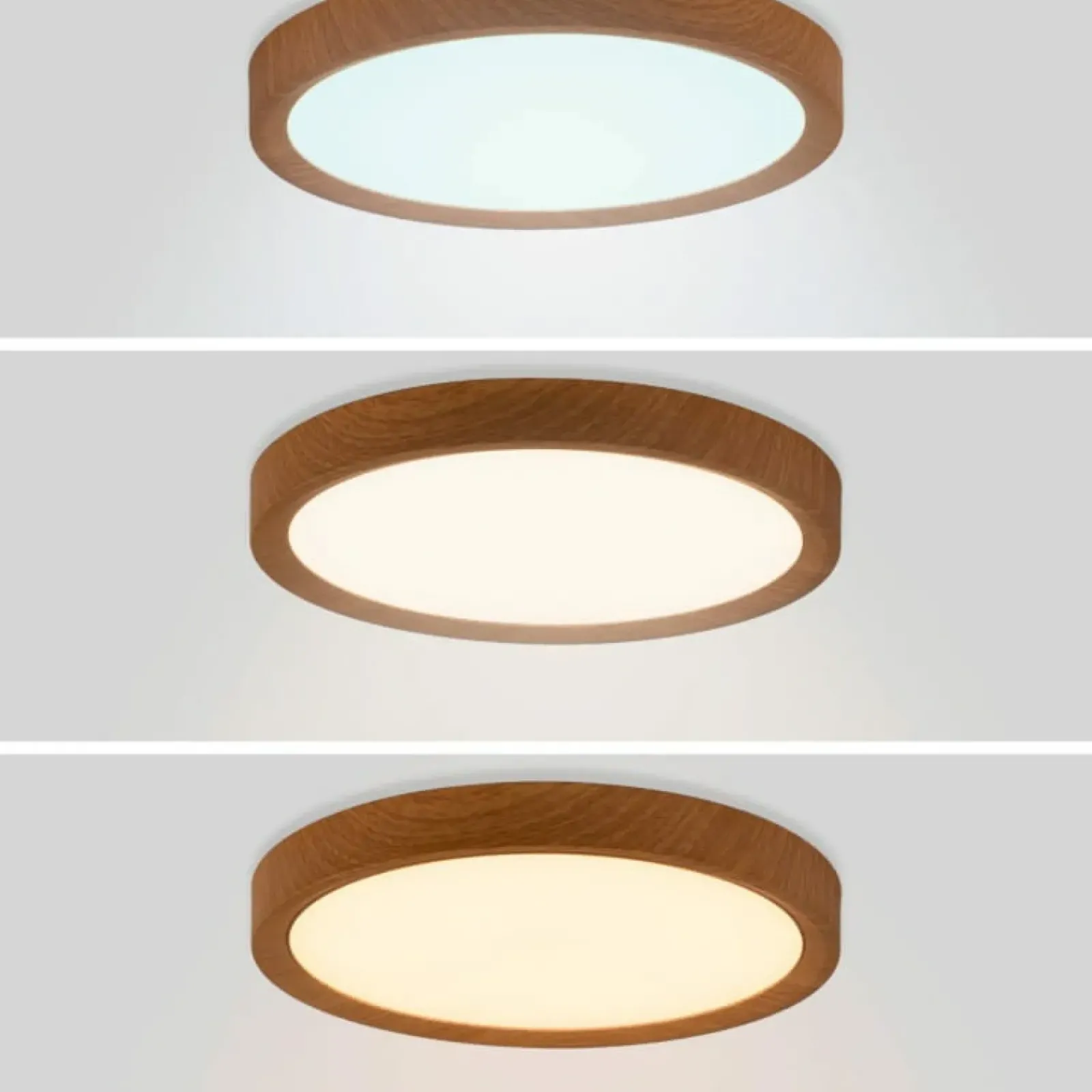 Sklep Kaja Płaska, drewniana lampa LED, koło 30cm ABR-PLO-OCED-24W MAZE | Kaja* Lampy Led|Plafony Nowoczesne