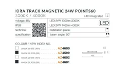 Sklep Kaja Płaska głowica LED 19,5cm 24W 4000K AZ4601 KIRA ALFA MAGNETIC 48V* Lampy Led|Szynoprzewody Podtynkowe