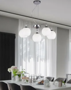 Sklep Kaja Pięcioramienna, chromowana lampa wisząca 35-23841 LARIX | Kaja Cheap