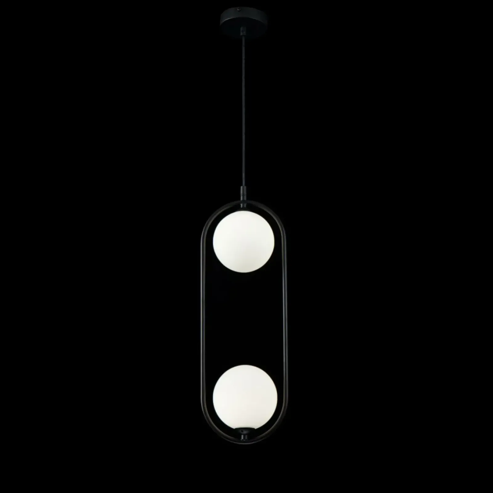 Sklep Kaja Pionowa lampa wisząca z kulami MOD013PL-02B RING | Kaja Oświetlenie czarny Best