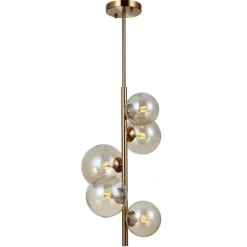 Sklep Kaja Pionowa, złota, ozdobna lampa wisząca PND-406007-V5-HBR - CANELLO Shop