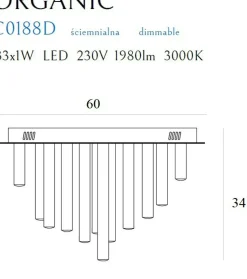 Sklep Kaja Plafon LED Ø60cm ze ściemniaczem MX C0188D ORGANIC PL | Kaja* Plafony Nowoczesne|Lampy Led