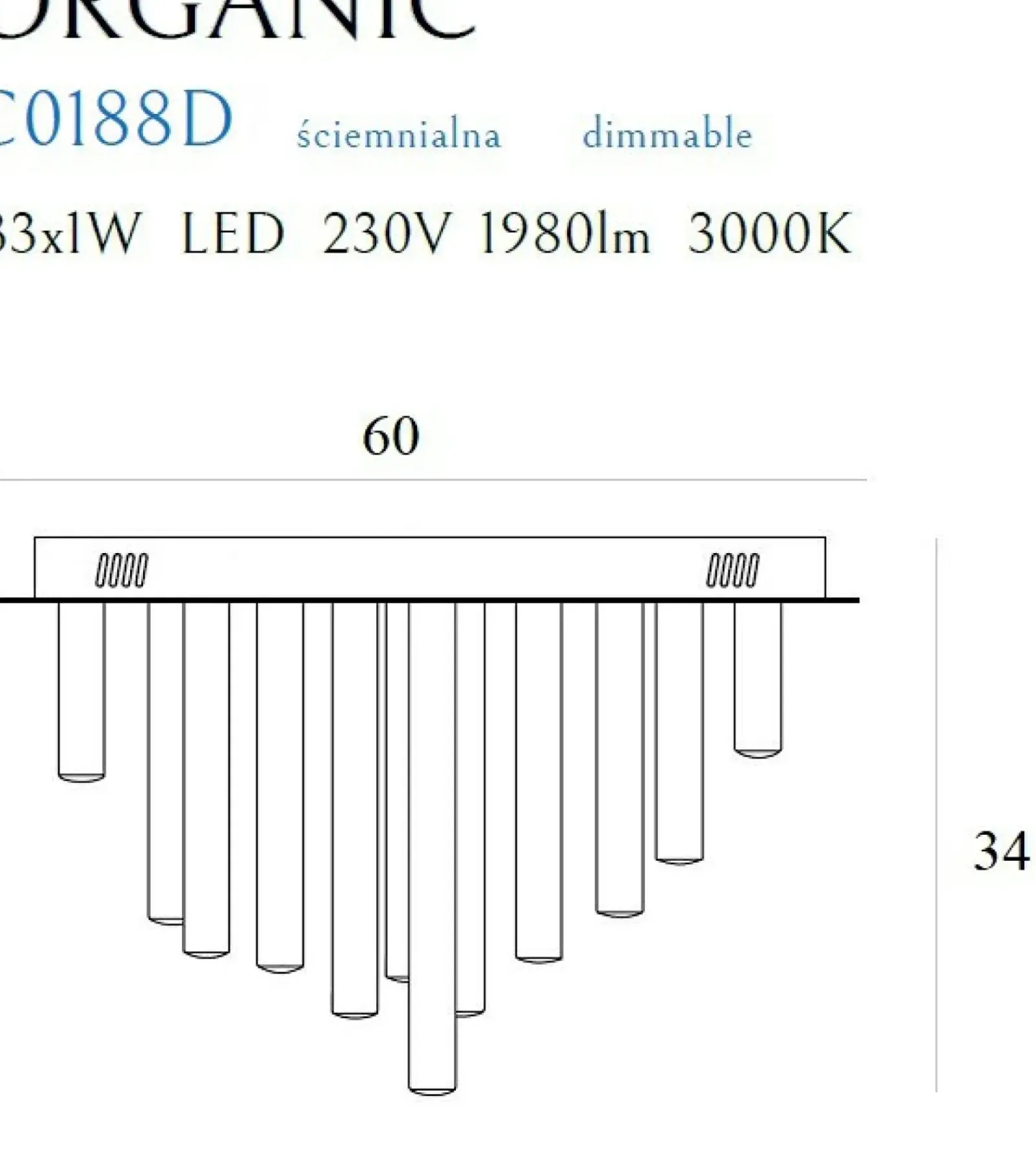 Sklep Kaja Plafon LED Ø60cm ze ściemniaczem MX C0188D ORGANIC PL | Kaja* Plafony Nowoczesne|Lampy Led