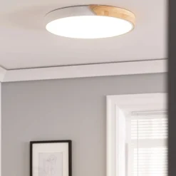 Sklep Kaja Plafon LED z dodatkiem drewna ⌀50cm ABR-PLOL-B-40W LAGIO | Kaja* Plafony Nowoczesne|Lampy Led