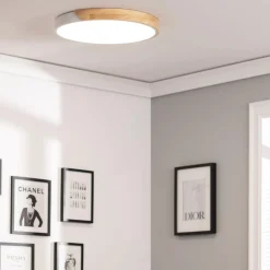 Sklep Kaja Plafon LED z dodatkiem drewna ⌀50cm ABR-PLOL-B-40W LAGIO | Kaja* Plafony Nowoczesne|Lampy Led