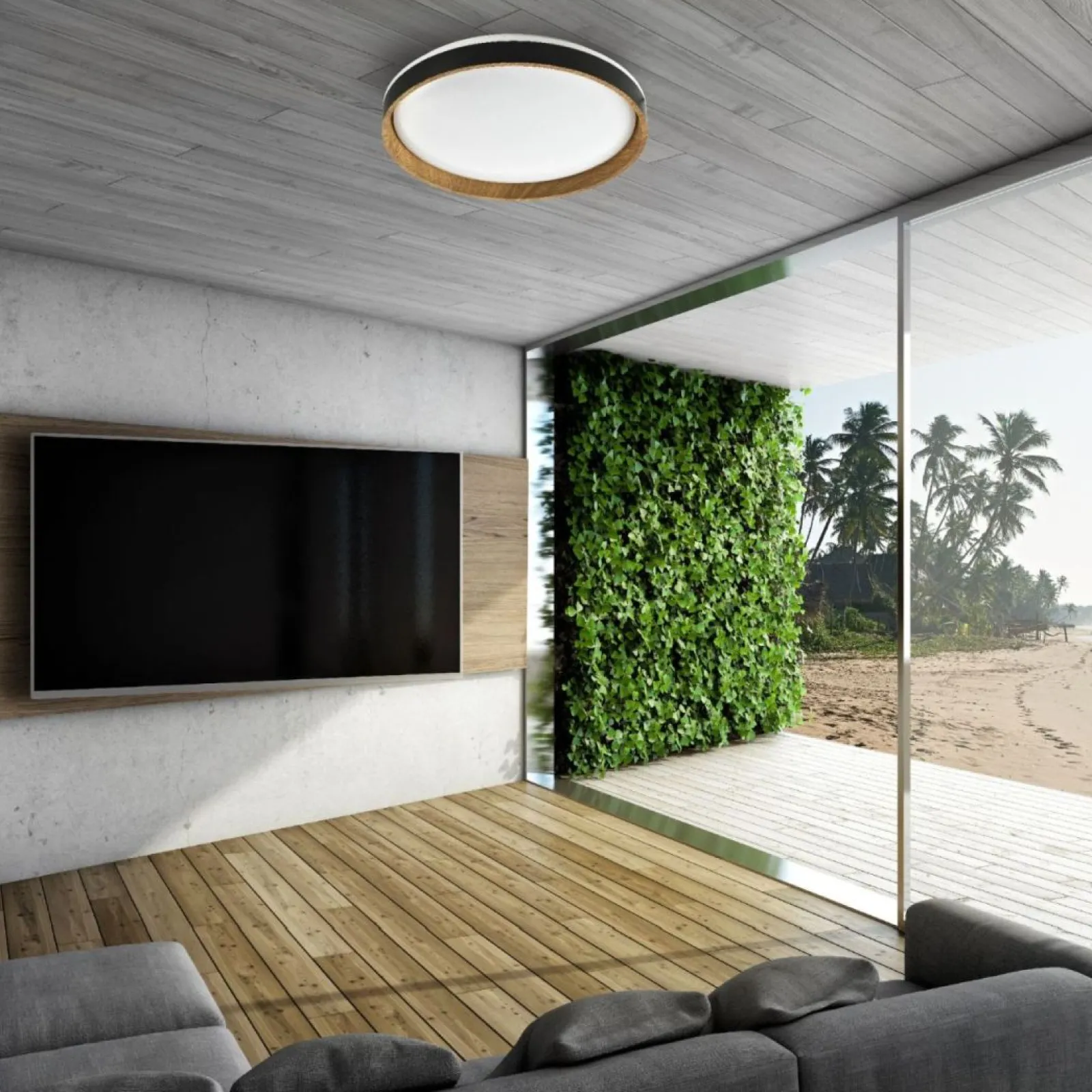 Sklep Kaja Plafon LED z drewnianą obręczą CL2204003-390MBWT BOIS | Kaja* Plafony Nowoczesne|Lampy Led