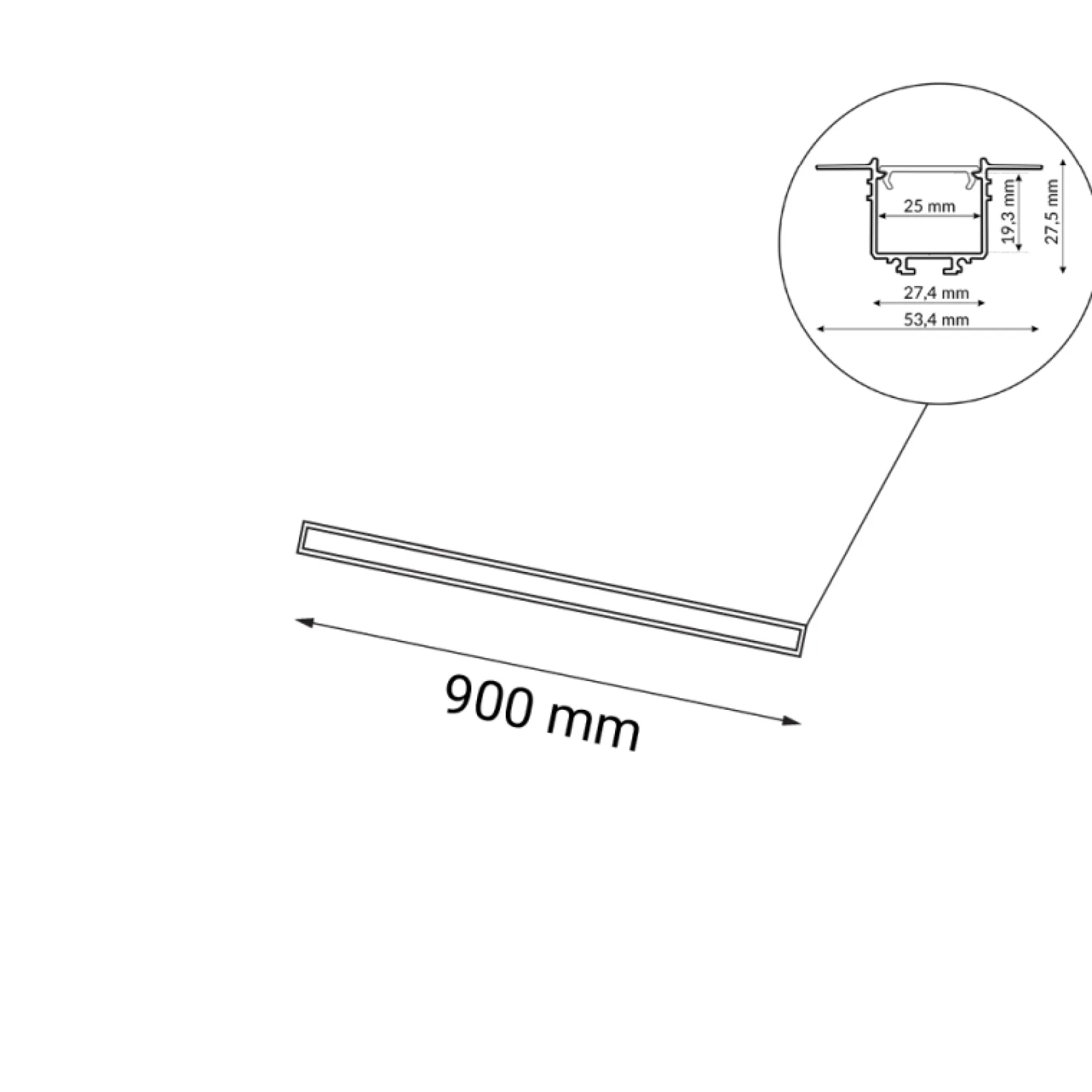 Sklep Kaja Plafon listwa LED podtynkowa 90cm 3000K ANT 1950 HANAWA | Kaja* Oprawy Podtynkowe|Lampy Led
