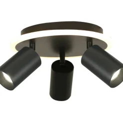 Sklep Kaja Plafon z ledem i trzema reflektorami LP-0612/3C ROUND BK PARMA | Kaja* Lampy Led|Plafony Nowoczesne