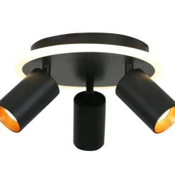 Sklep Kaja Plafon z ledem i trzema reflektorami LP-0612/3C ROUND BK PARMA | Kaja* Lampy Led|Plafony Nowoczesne