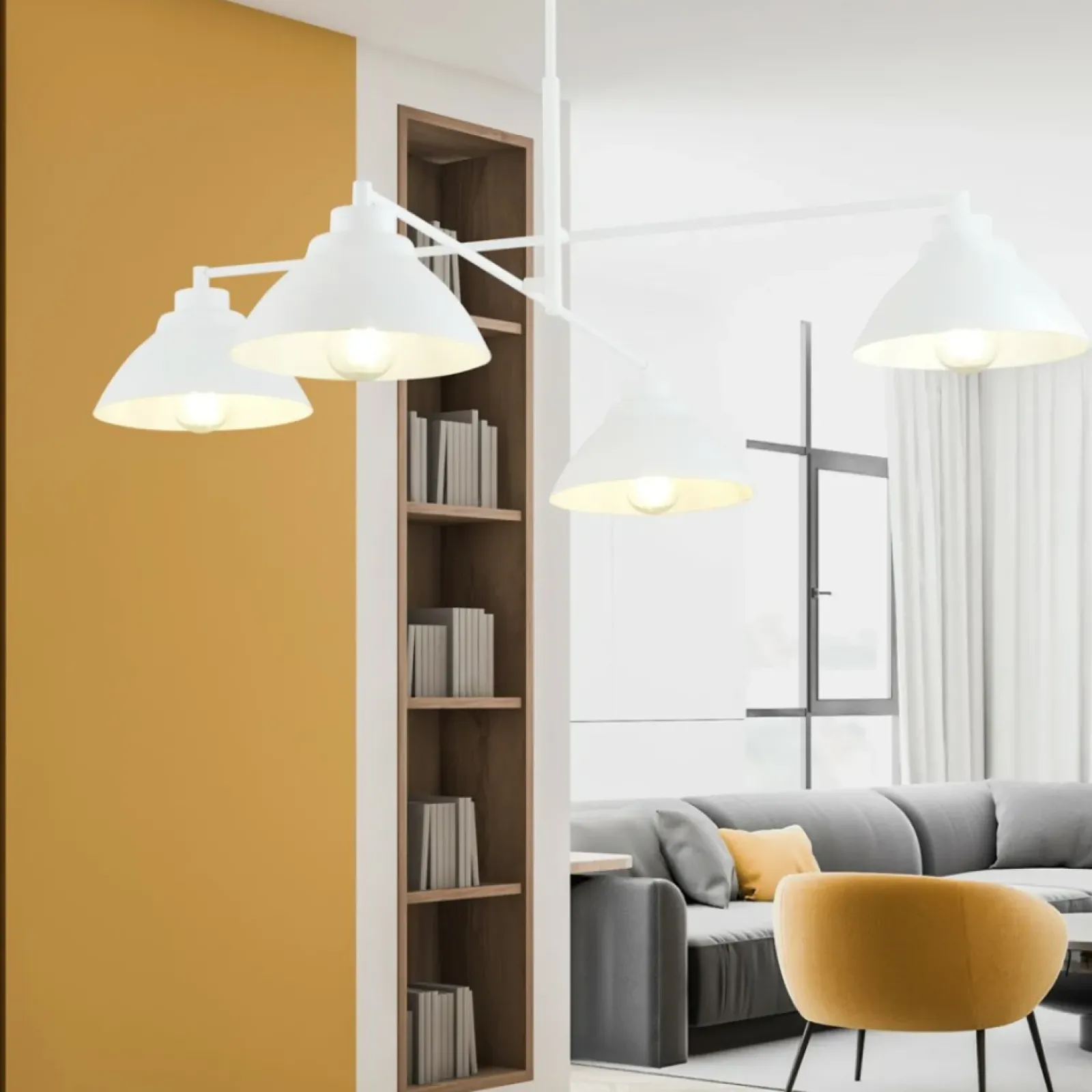 Sklep Kaja Poczwórna, biała lampa na 4 żarówki E27 1212/4 z serii MAVERICK | Kaja biały Online