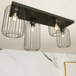 Sklep Kaja Poczwórna lampa sufitowa do salonu 1367/4 z serii BARN czarny Flash Sale