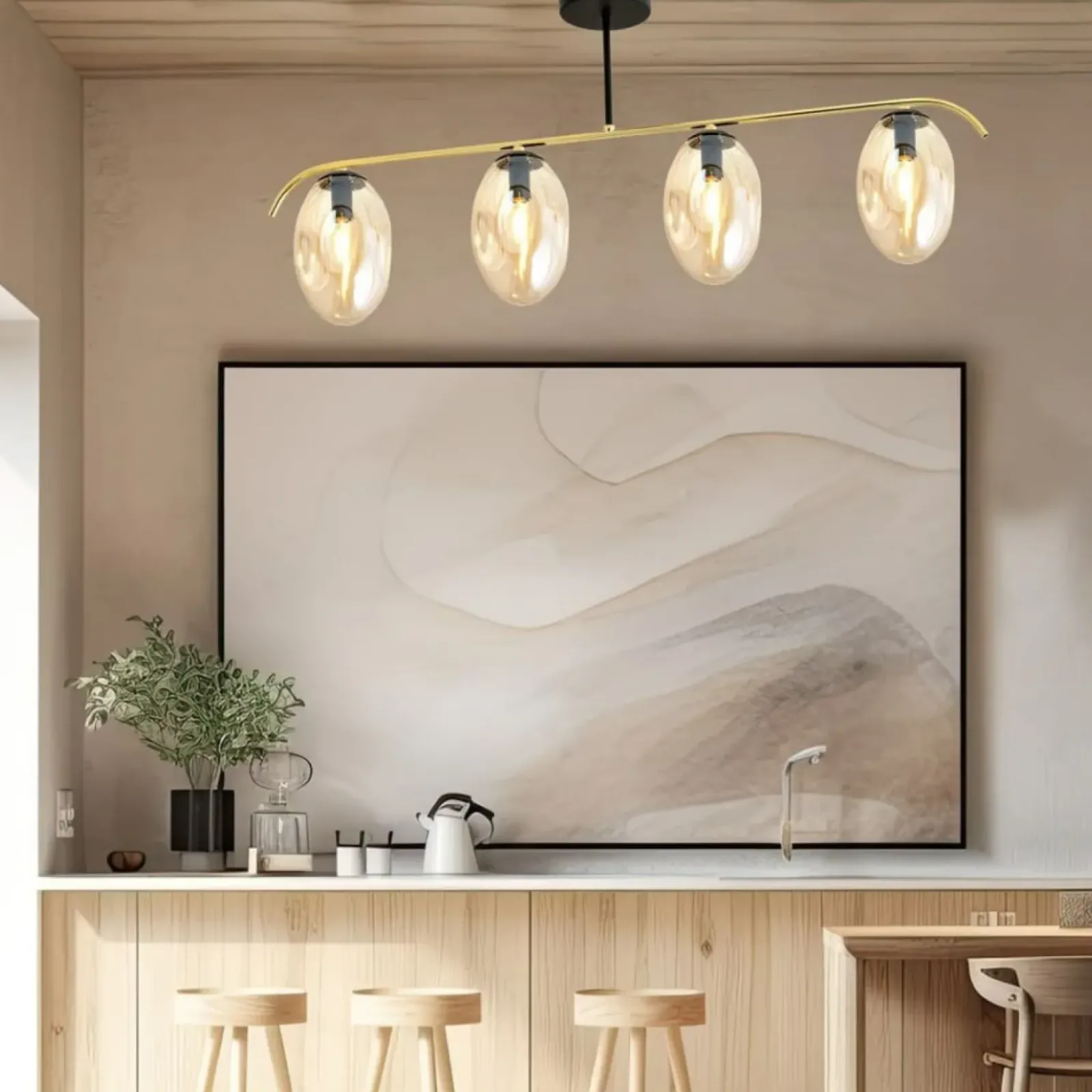 Sklep Kaja Poczwórna lampa sufitowa z miodowymi kloszami 1281/4 z serii FINES Best
